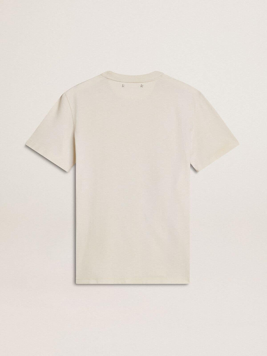 vit t-shirt med blommigt tryck för kvinnor