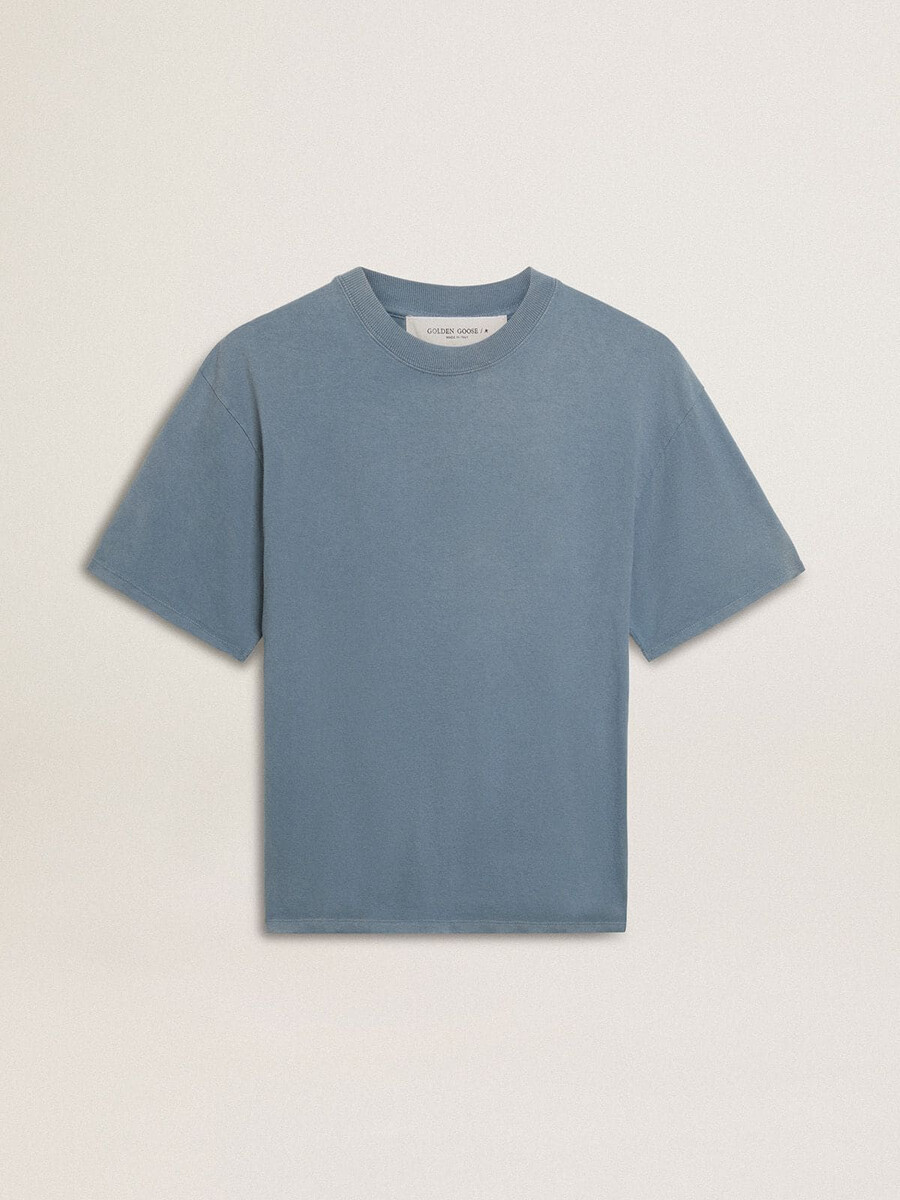 babyblå t-shirt med omvänd logotyp på baksidan - jersey capsule